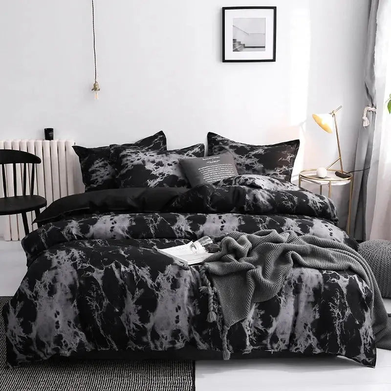 Velmesta Modern Marble Print Duvet Cover Set - view 2