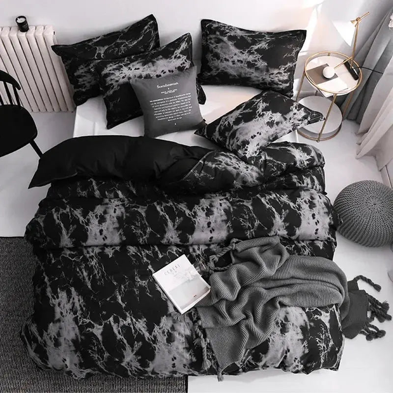 Velmesta Modern Marble Print Duvet Cover Set - view 3