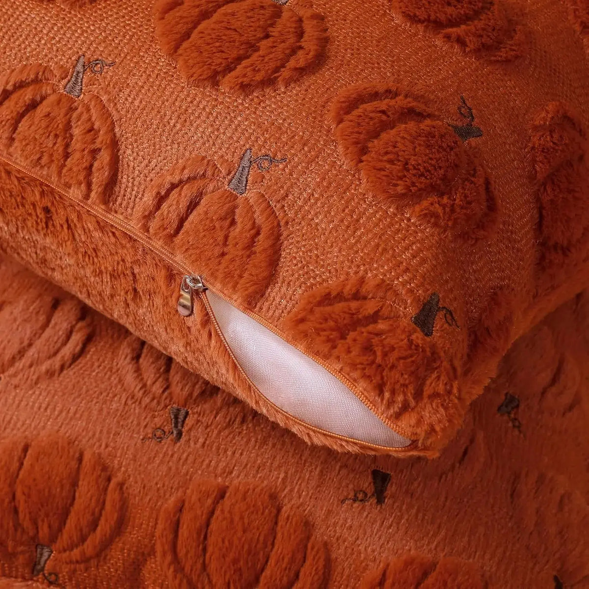 Velmesta Embroidered Pumpkin Cushion Covers