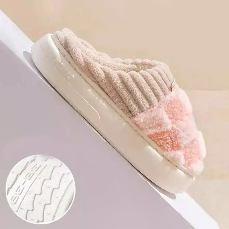 Velmesta Checkered Fuzzy House Slippers view 4