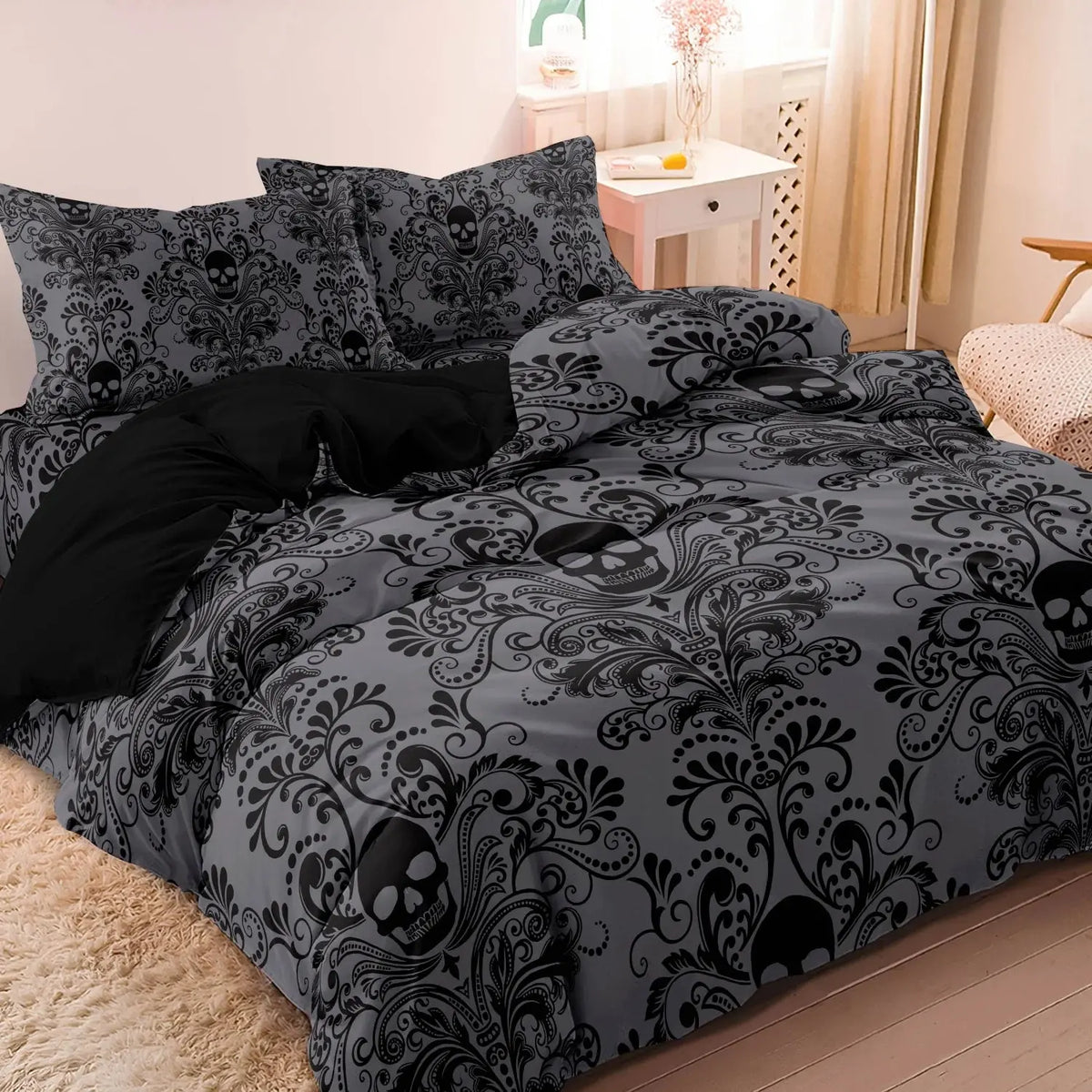 Velmesta Dramatic Gothic Print Duvet Set