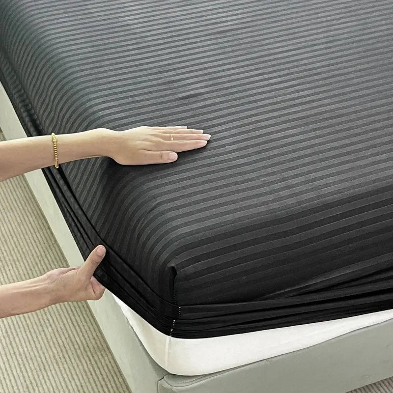 Velmesta Smooth Striped Embossed Fitted Sheet