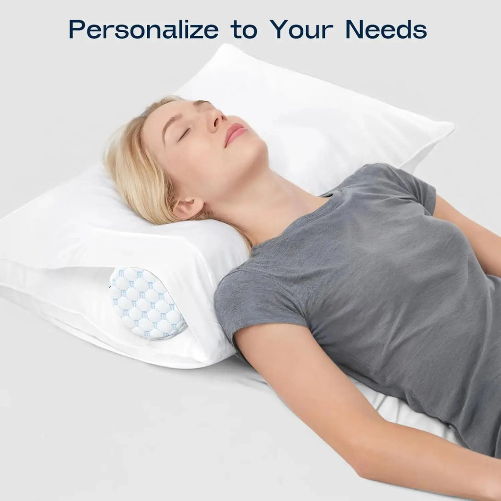 Velmesta Cooling Neck Roll Pillow with Memory Foam Core