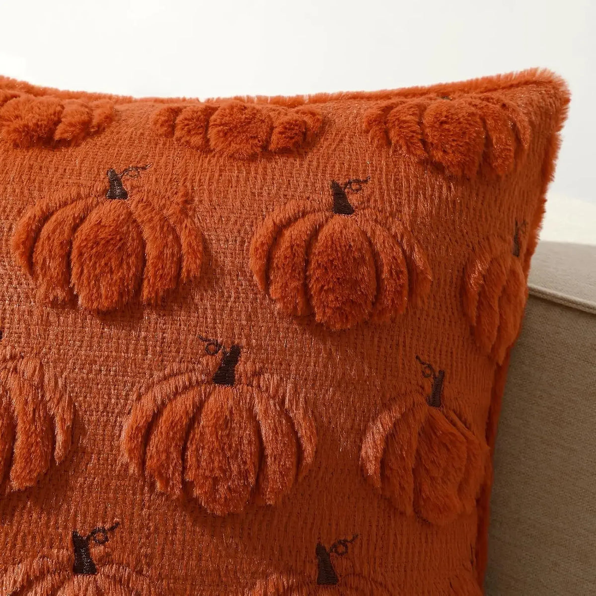 Velmesta Embroidered Pumpkin Cushion Covers