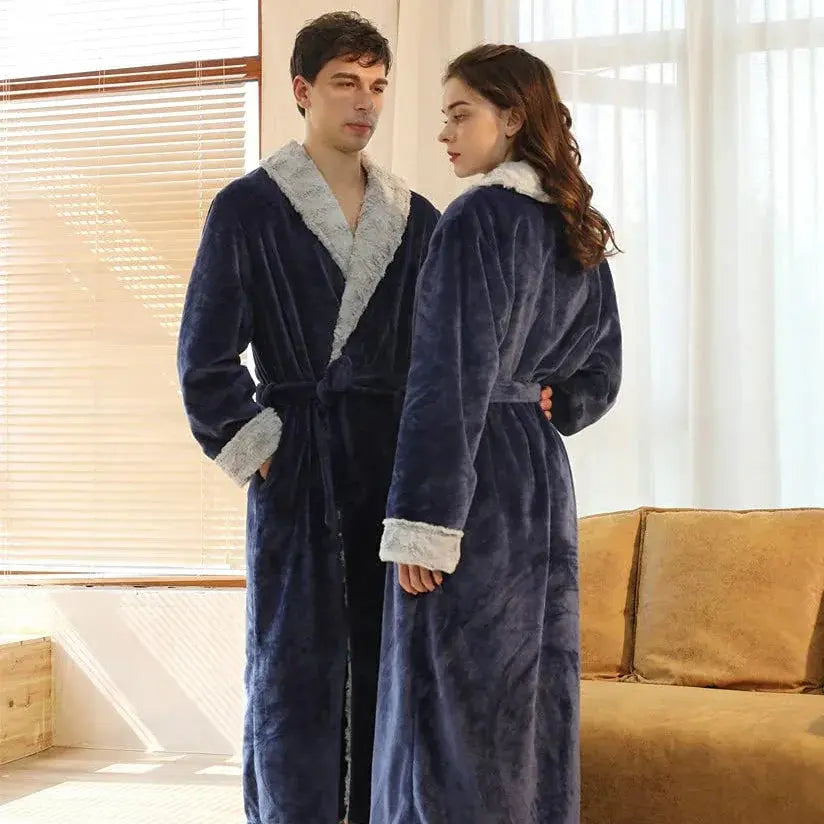 Velmesta Plush Flannel Fleece Bathrobe