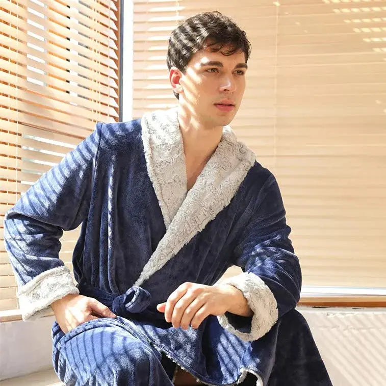 Velmesta Plush Flannel Fleece Bathrobe view 3