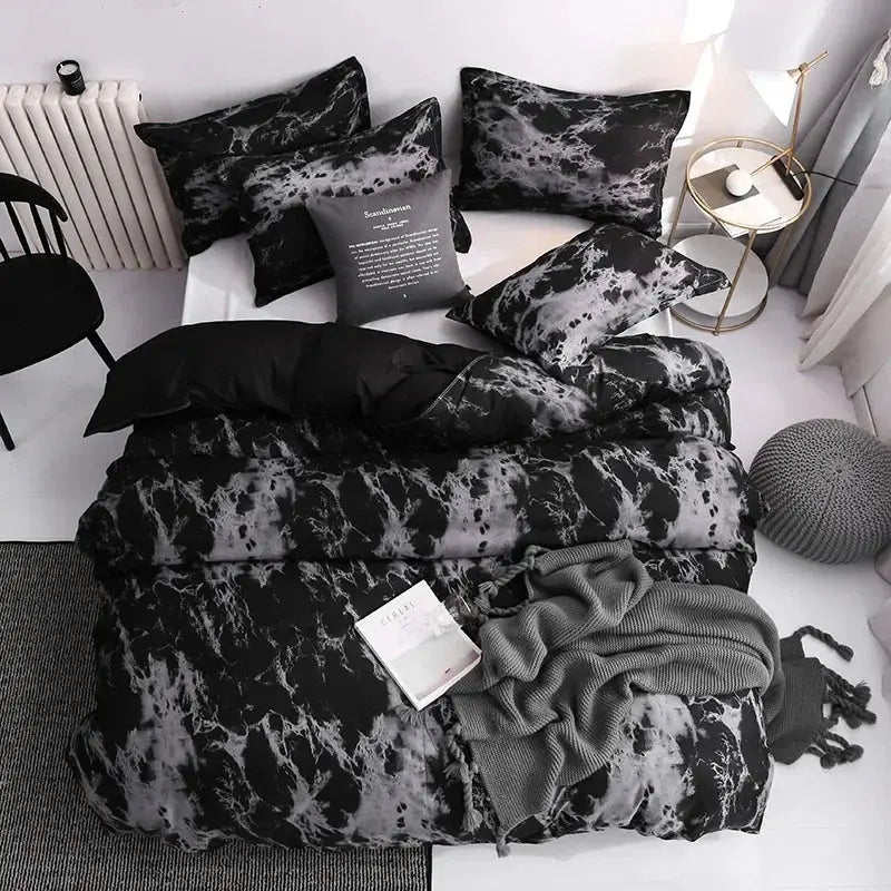 Velmesta Modern Marble Print Duvet Cover Set - view 5