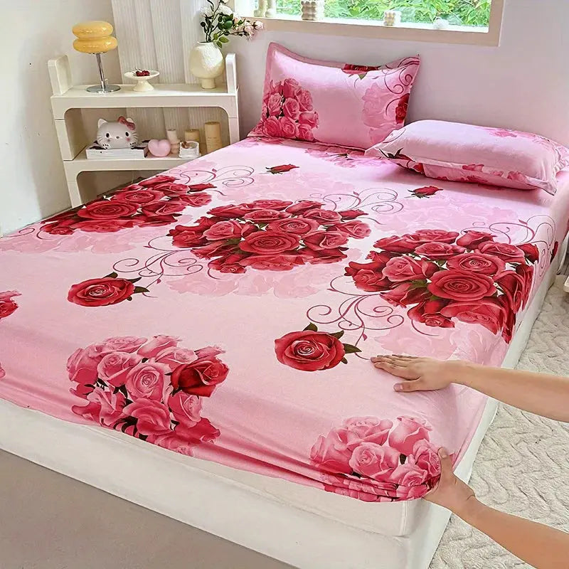 Velmesta Fresh Floral Fitted Sheet Set