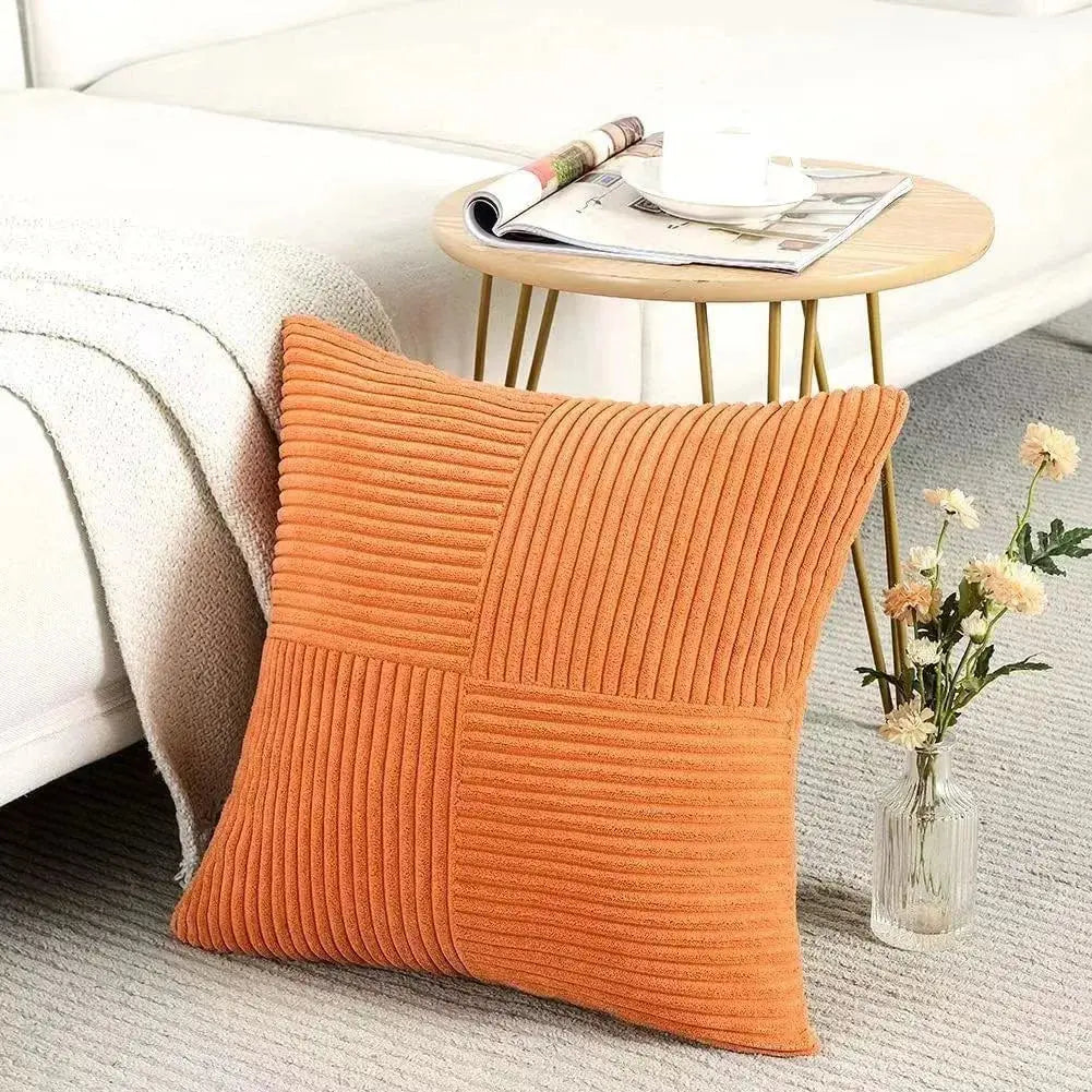 Velmesta Textured Rust Boho Throw Pillow