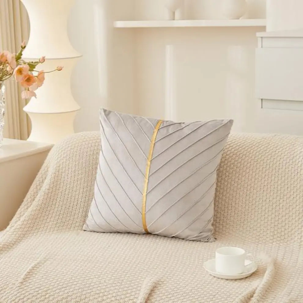 Velmesta Polished Geometric Velvet Pillow Cover