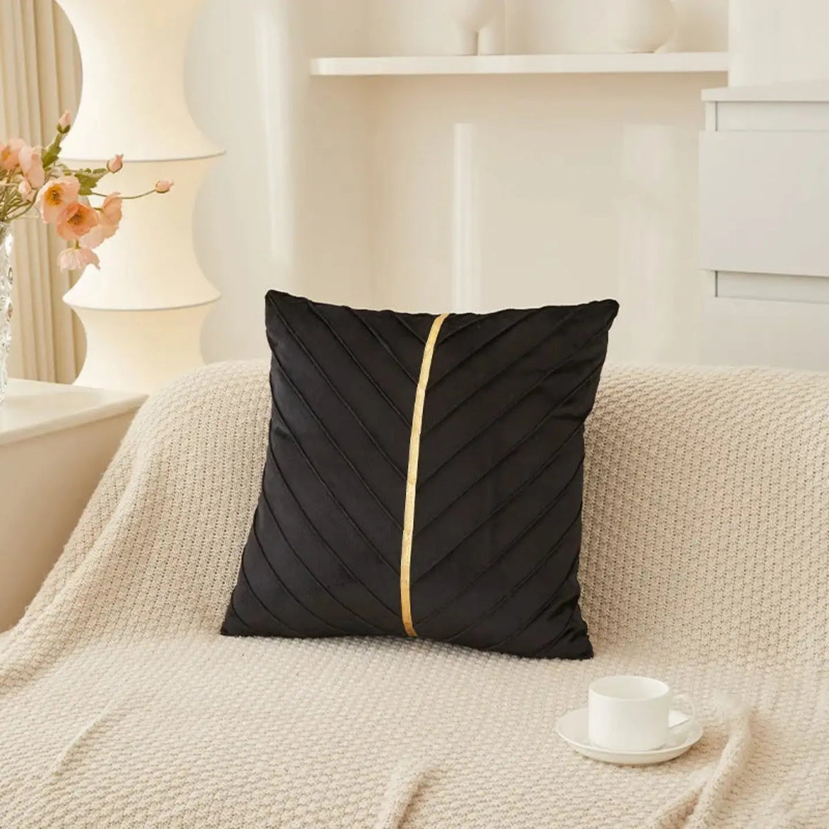 Velmesta Polished Geometric Velvet Pillow Cover
