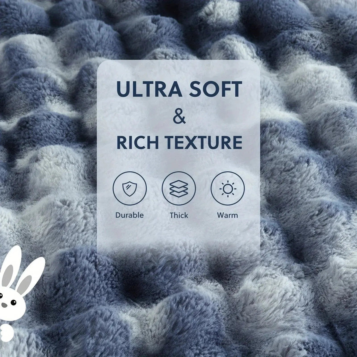 Velmesta Faux Rabbit Fur Throw Blanket view 4
