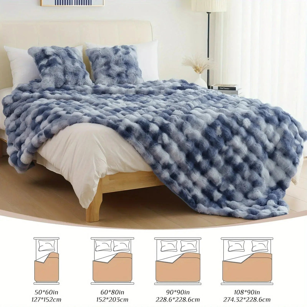 Velmesta Faux Rabbit Fur Throw Blanket view 13