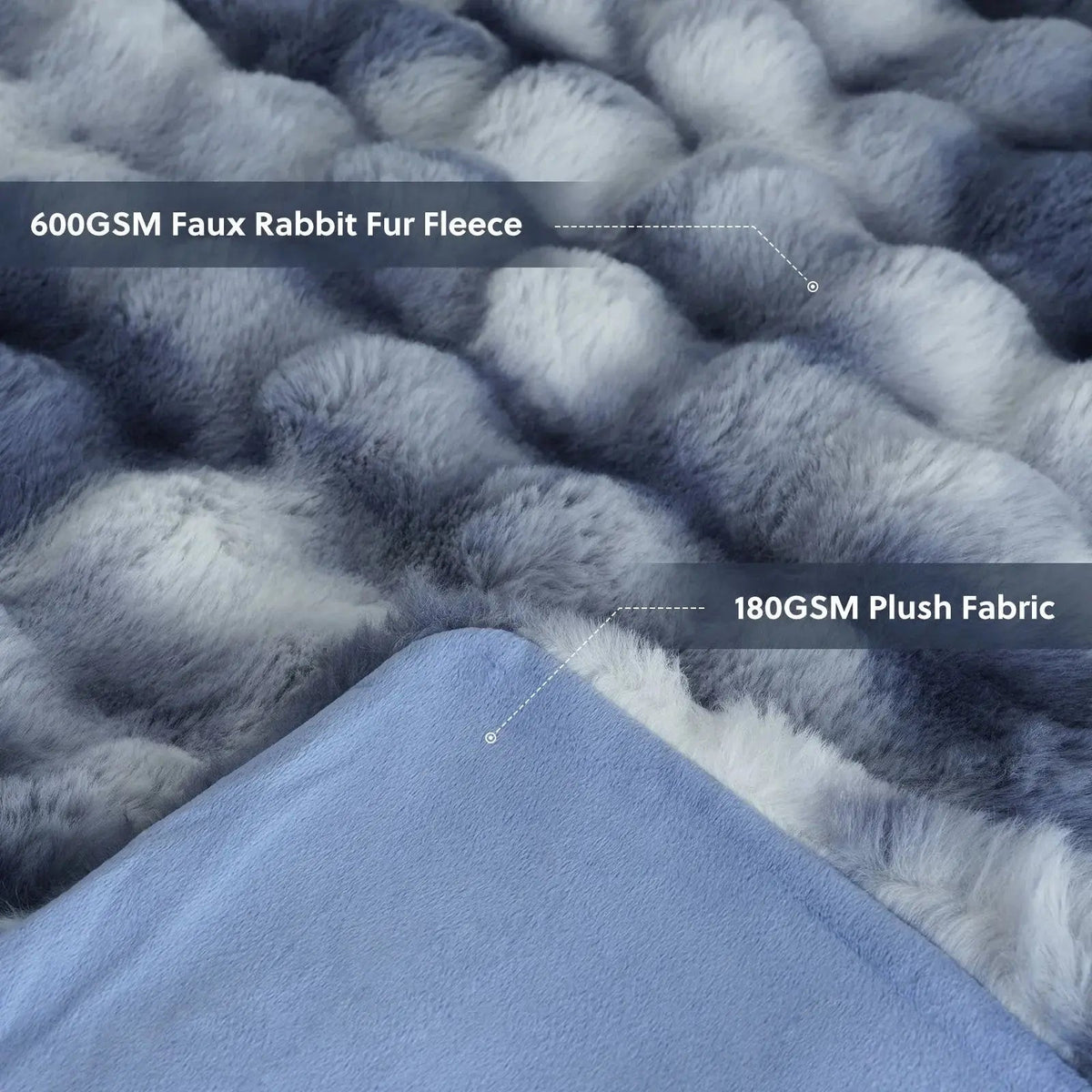Velmesta Faux Rabbit Fur Throw Blanket view 3