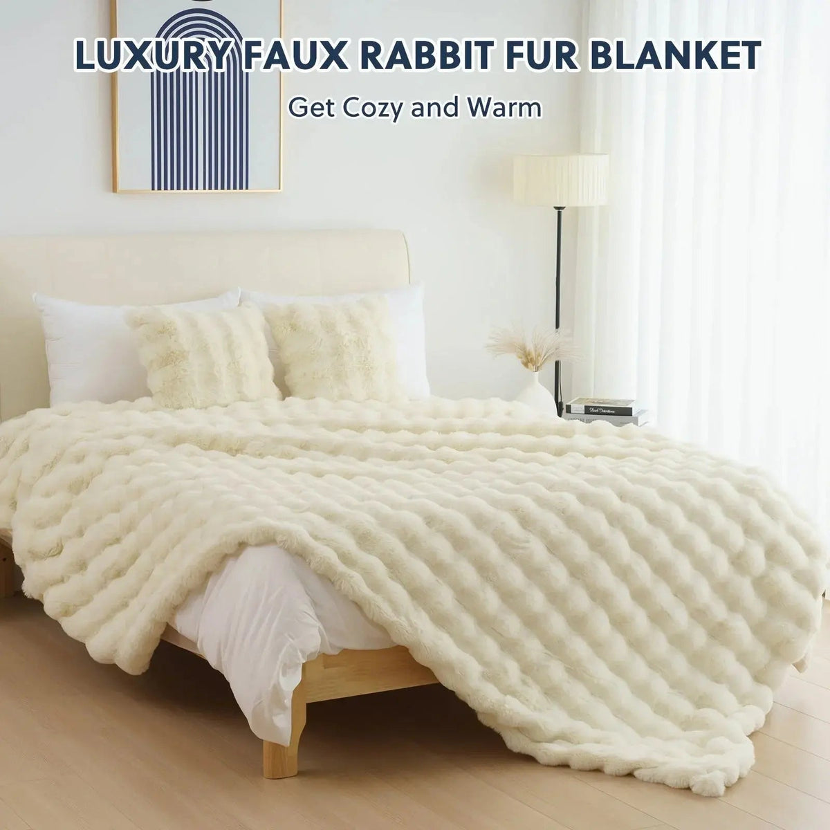 Velmesta Faux Rabbit Fur Throw Blanket view 12