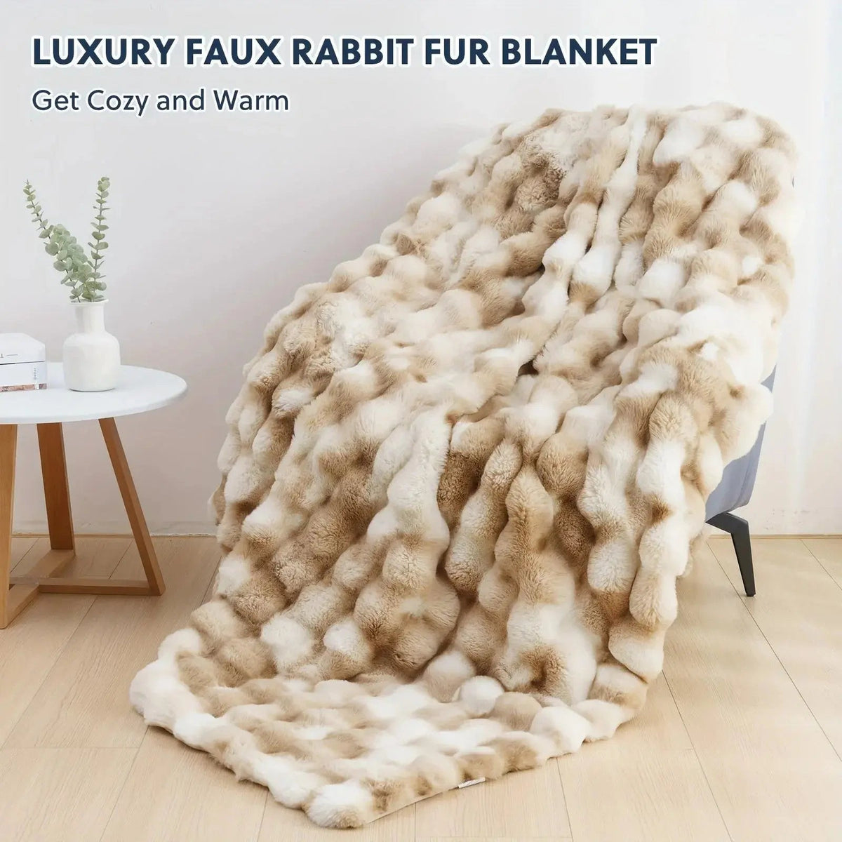 Velmesta Faux Rabbit Fur Throw Blanket view 11