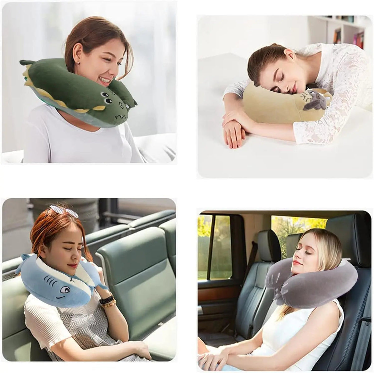 Velmesta Animal Memory Foam Travel Pillow with Eye Mask view 8