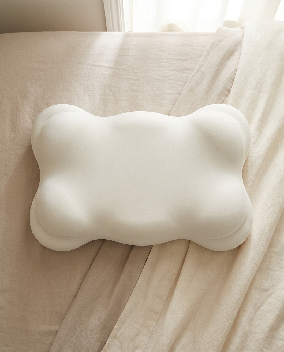 Cloud Alignment Pillow flat lay banner
