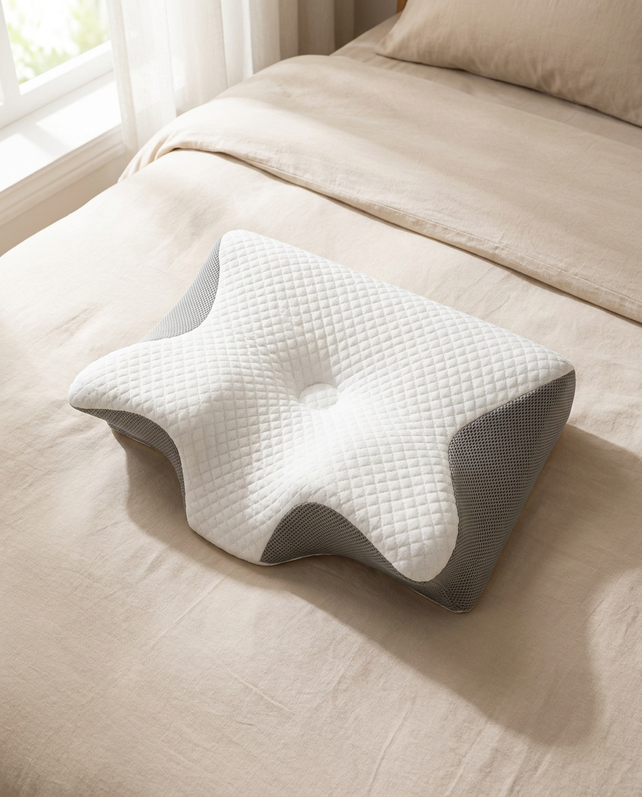 Wave Contour Pillow flat lay banner
