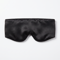Velmesta Silk Sleep Mask studio product shot, black silk-satin wraparound band