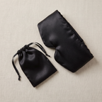 Velmesta Silk Sleep Mask folded with travel pouch