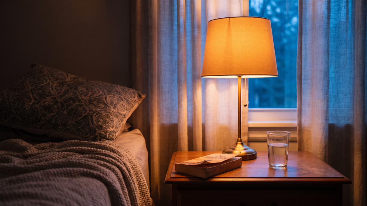 Velmesta Rest Made Simple - dusk nightstand with lamp glow