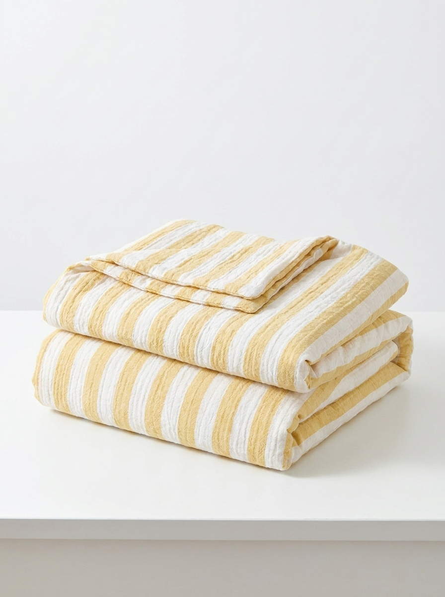 Velmesta Washed Cotton Crepe Quilt Set - One set, folds down for storage