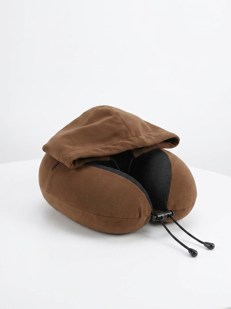 Velmesta Hooded U-Shaped Travel Pillow - Packed and travel ready