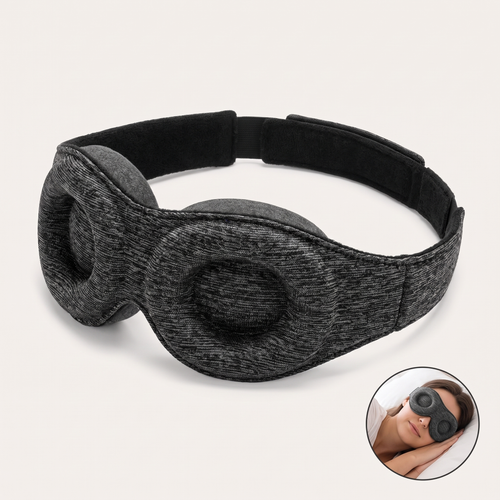 Velmesta adjustable blackout sleep mask with contoured 3D eye cups and elastic strap