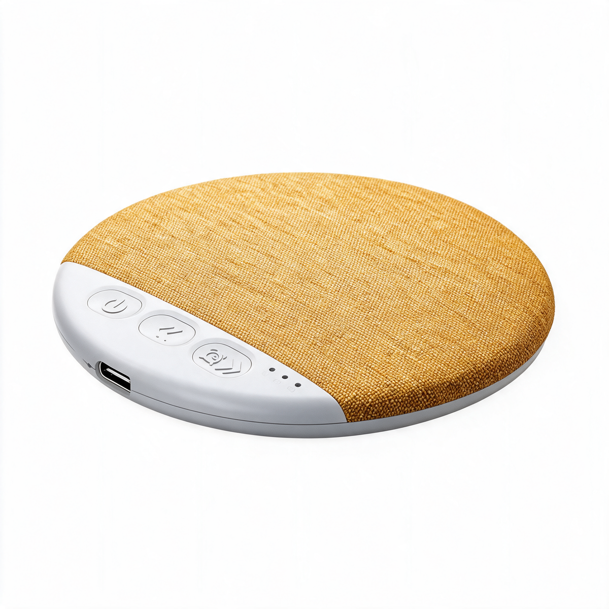 Velmesta Bluetooth White Noise Pillow Speaker - Yellow woven fabric top with white control housing