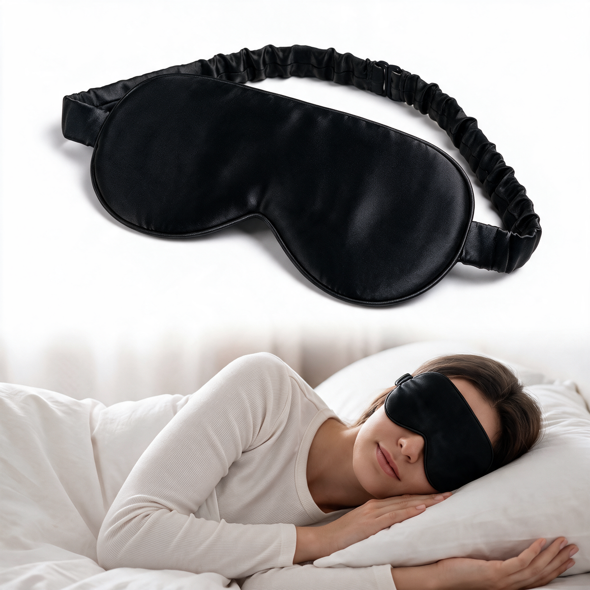 Velmesta Bamboo Silk Sleep Mask - Black