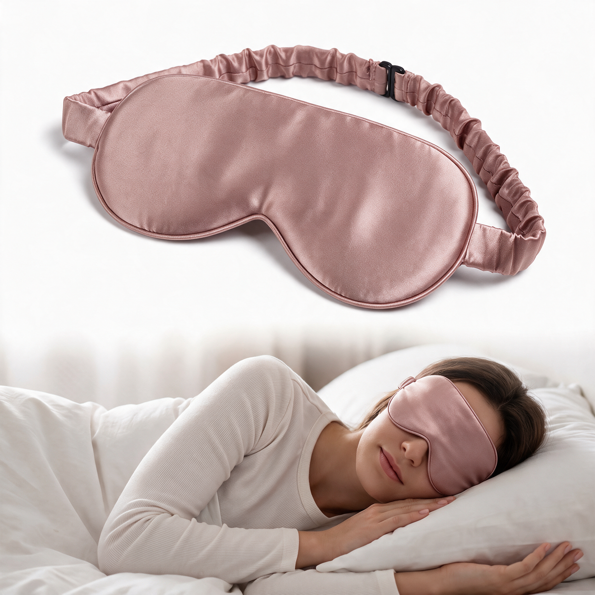 Velmesta Bamboo Silk Sleep Mask - Pink