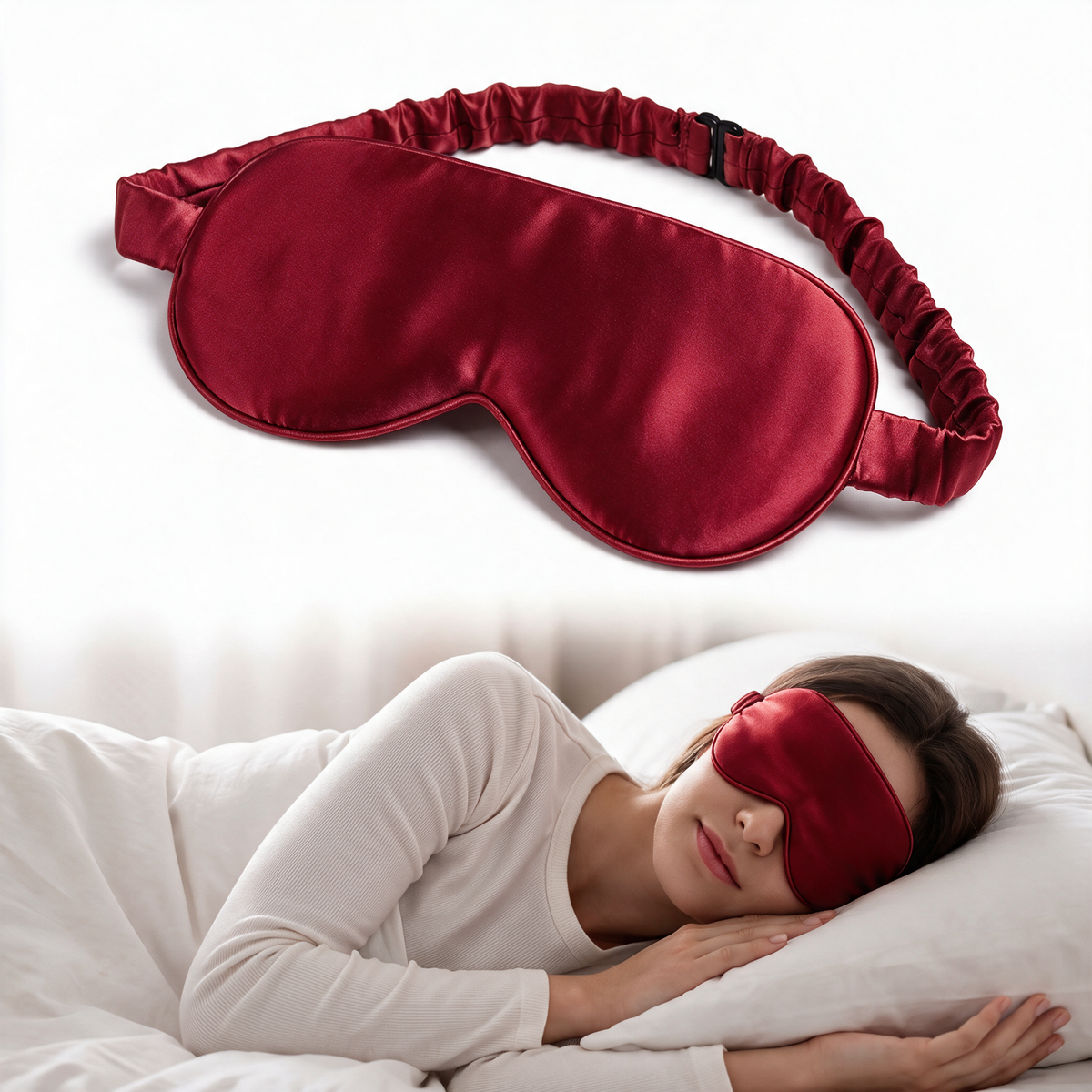 Velmesta Bamboo Silk Sleep Mask - Red