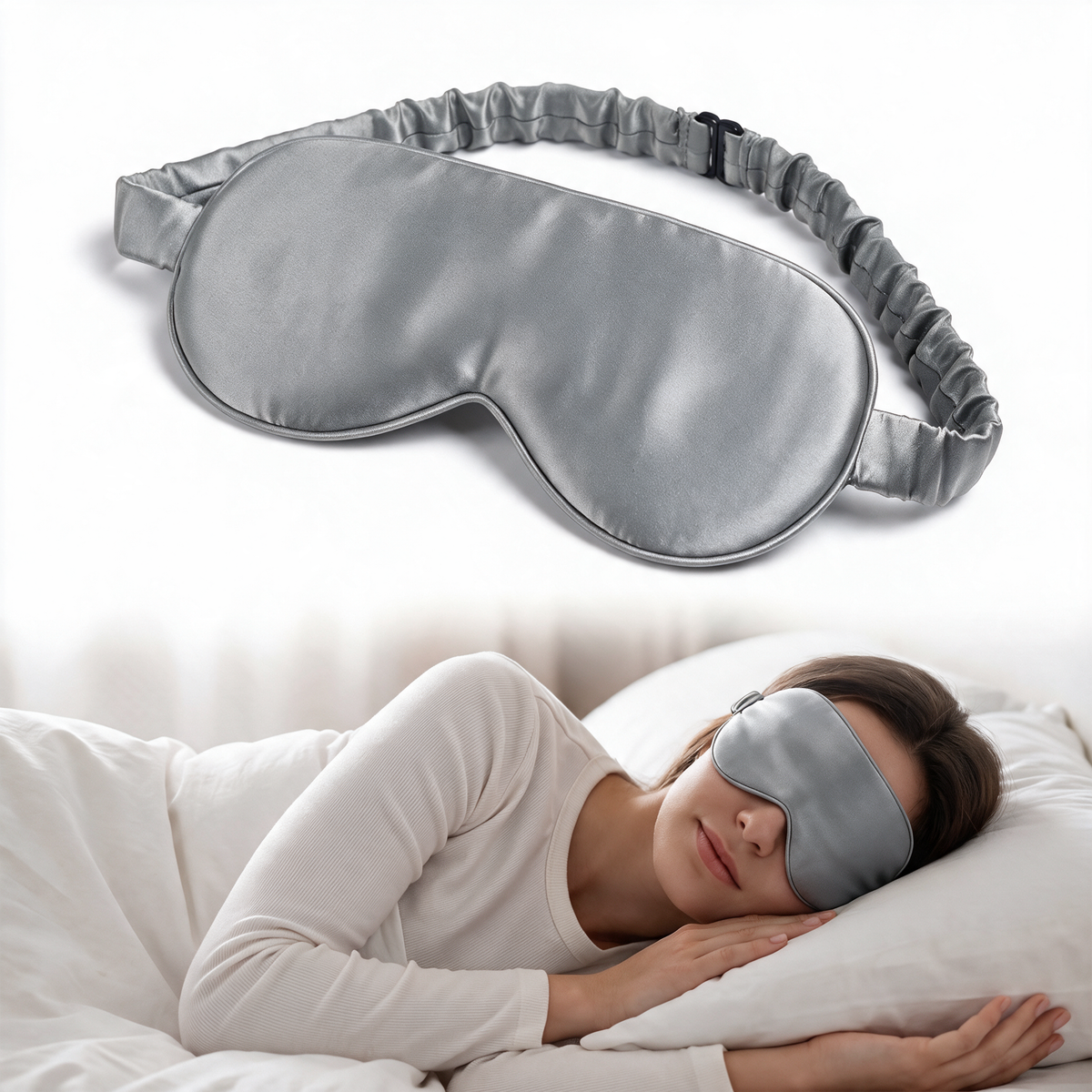 Velmesta Bamboo Silk Sleep Mask - Grey