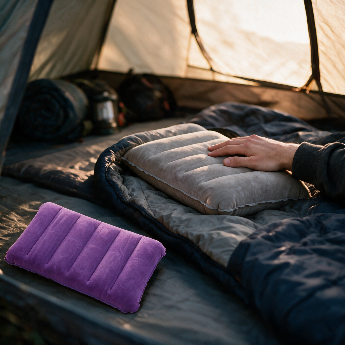 Velmesta Compact Inflatable Travel Pillow - Purple