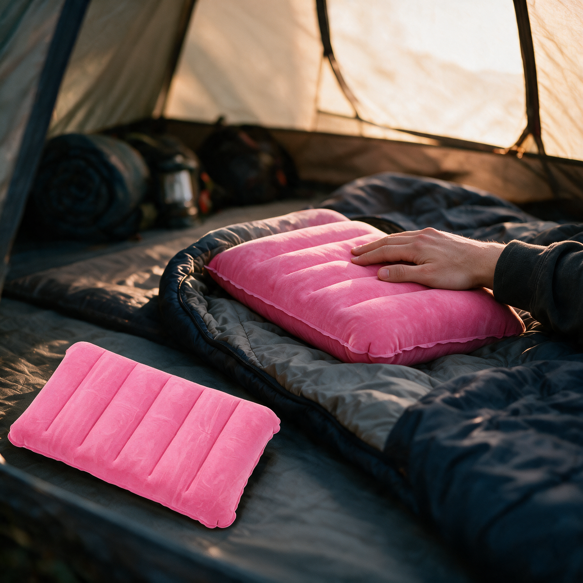Velmesta Compact Inflatable Travel Pillow - Pink
