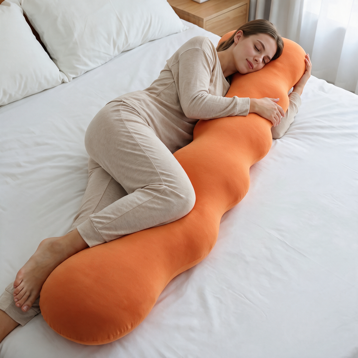 Velmesta Dino Full Body Pillow - Orange