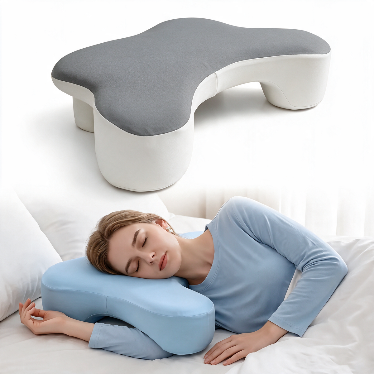 Velmesta Upright Arm Support Pillow - Gray White