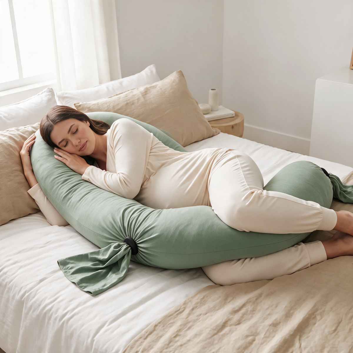 Velmesta Adjustable Pregnancy Body Pillow - Green