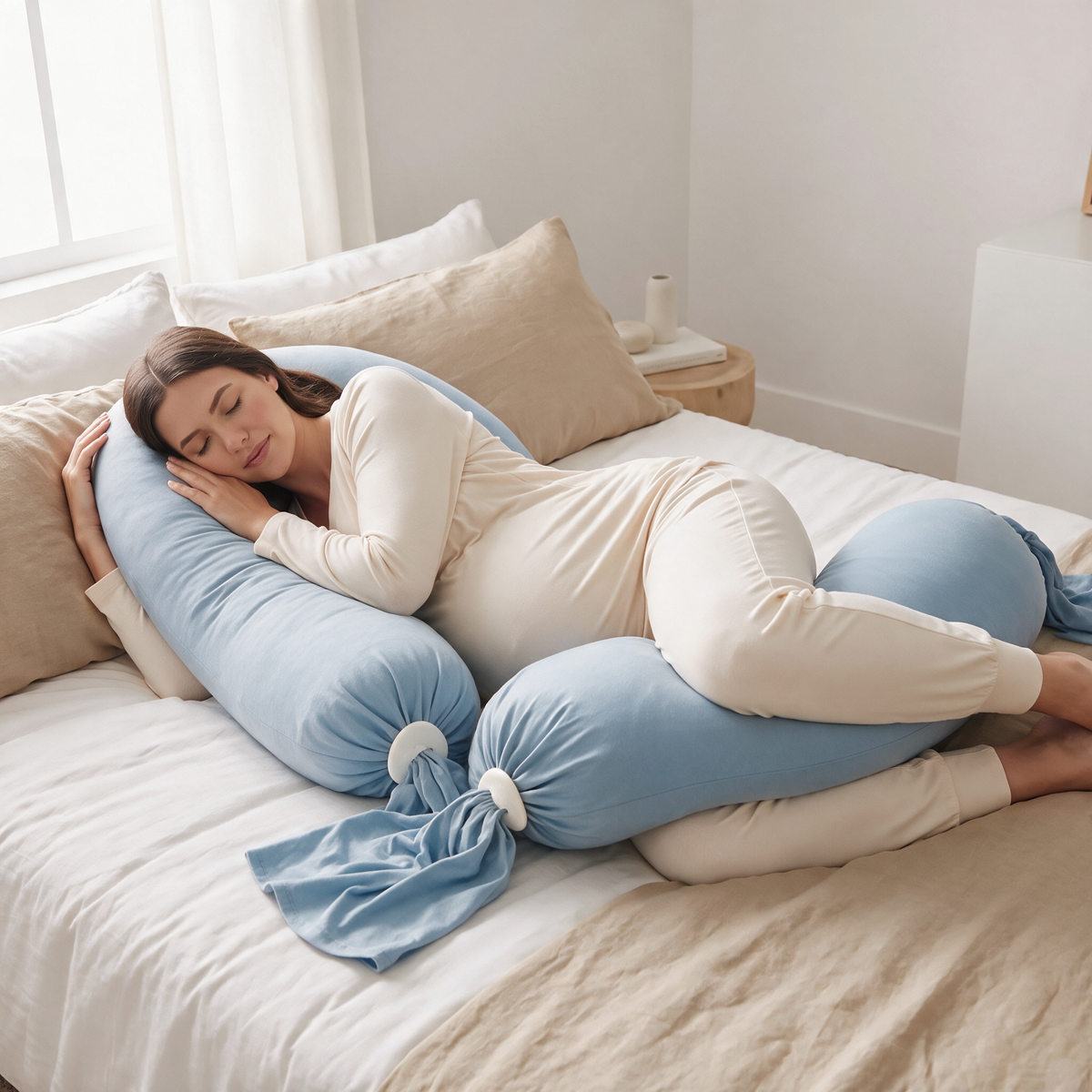 Velmesta Adjustable Pregnancy Body Pillow - Blue