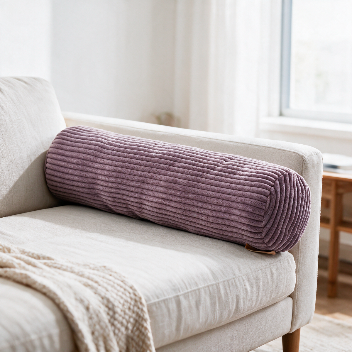 Velmesta Supportive Knit Bolster Cushion - Purple