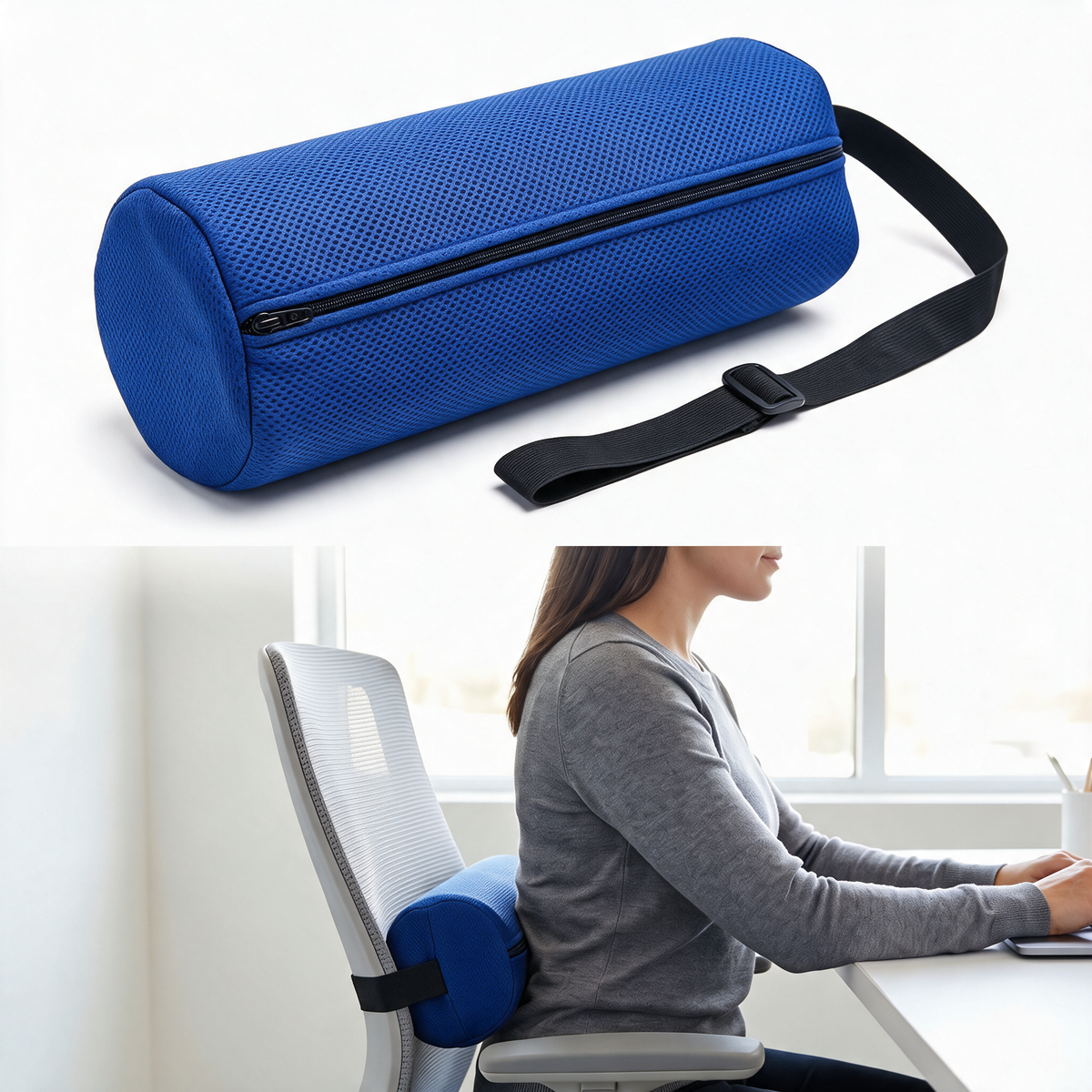 Velmesta Adjustable Memory Foam Cushion - Blue