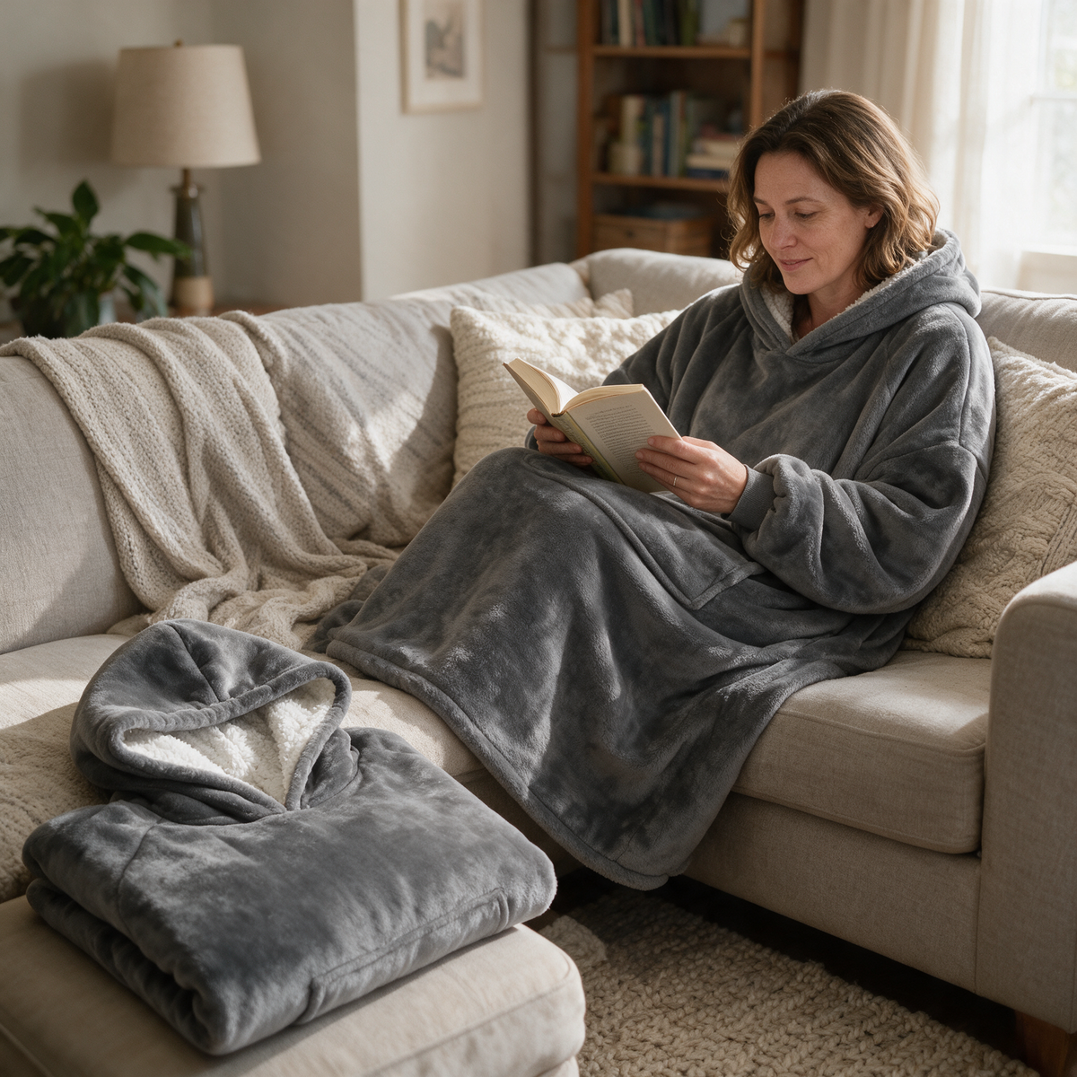 Velmesta Reversible Plush Snuggle Hoodie