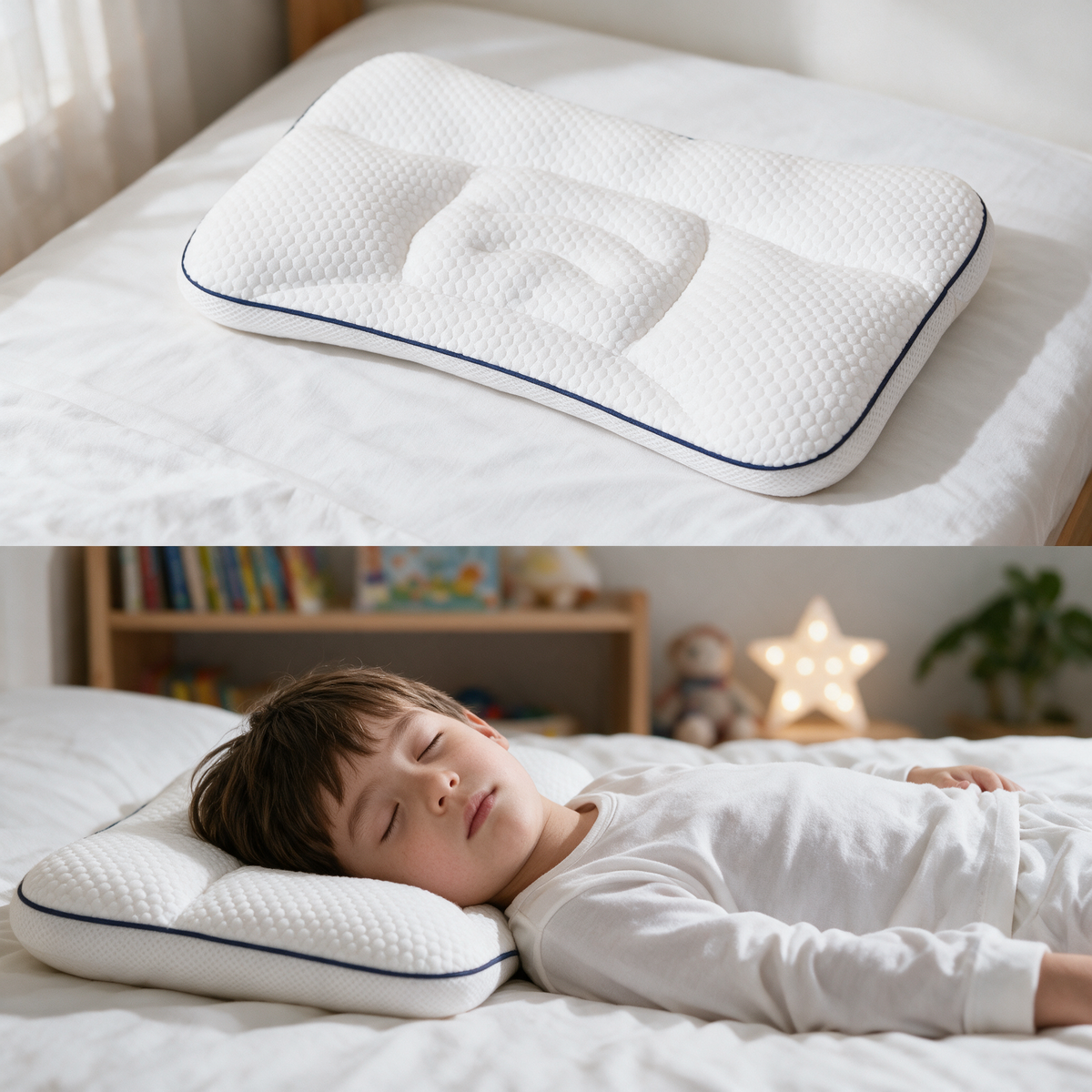 Velmesta Ergonomic Kids Pillow with Breathable TPE Core