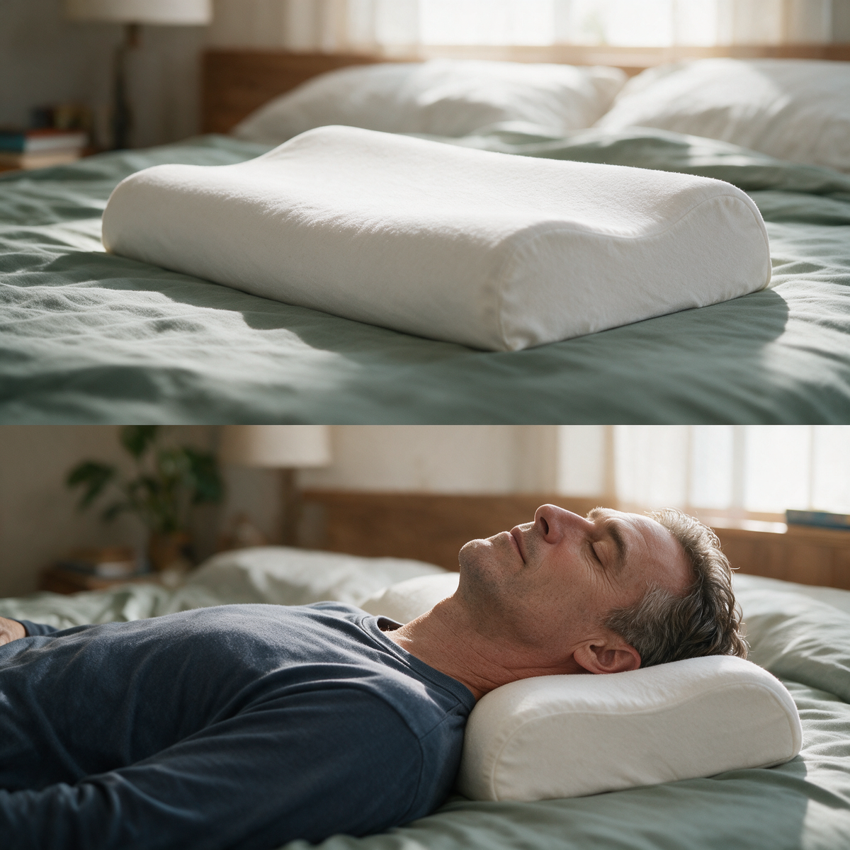 Velmesta Dual-Height Contour Memory Foam Pillow