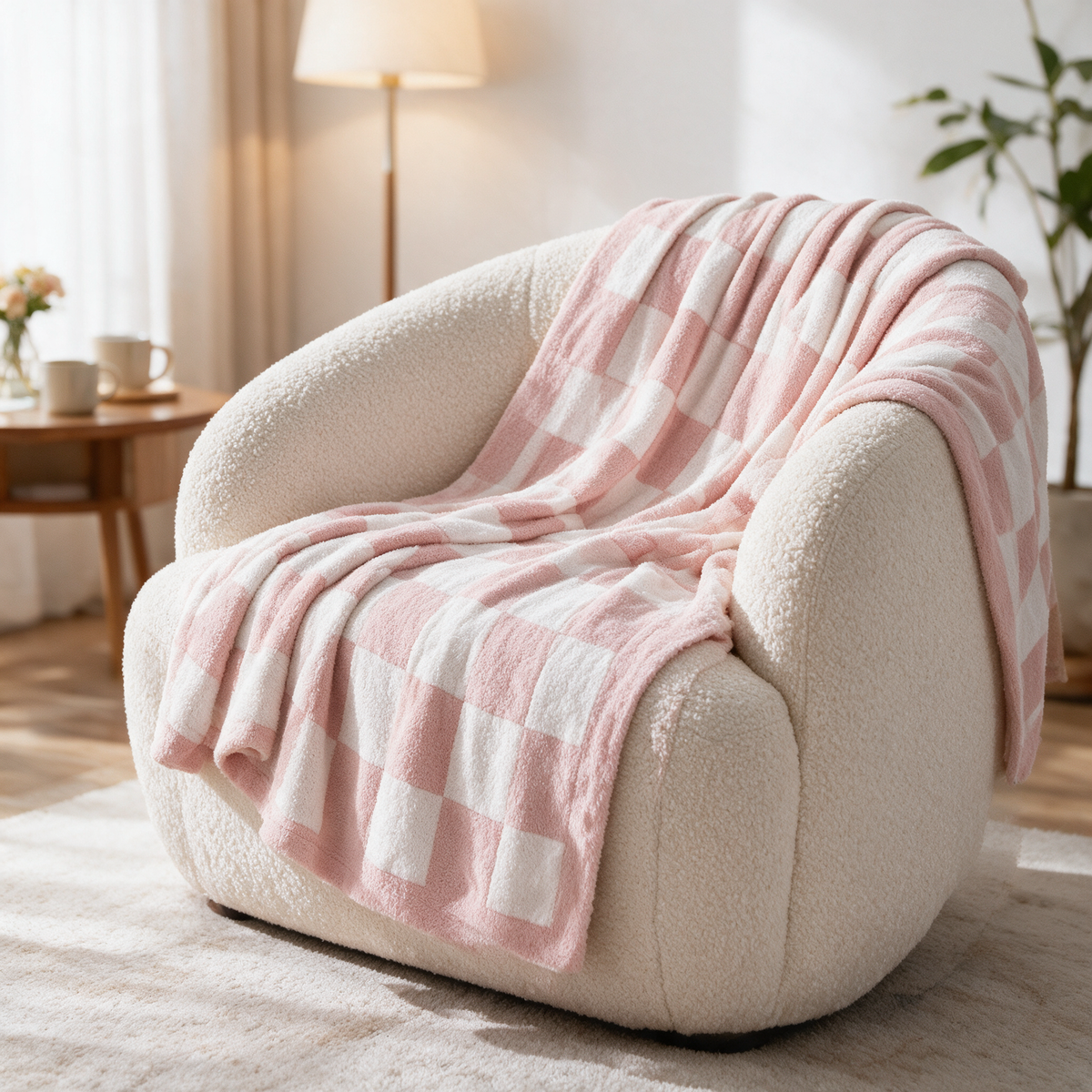 Velmesta Checkered Flannel Fleece Blanket