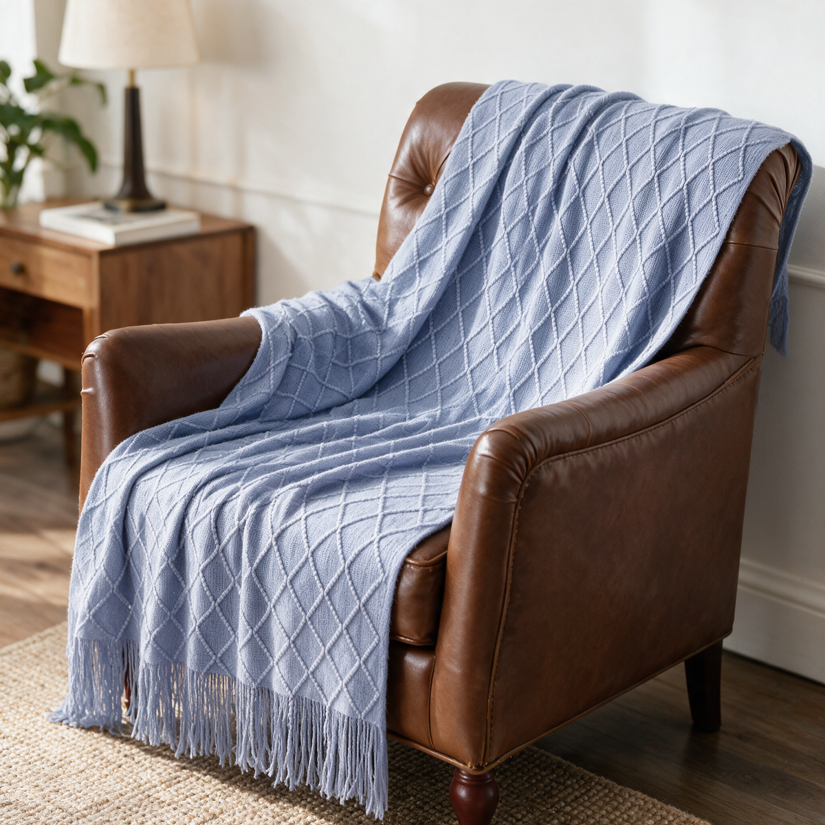 Velmesta Nordic Knitted Throw Blanket
