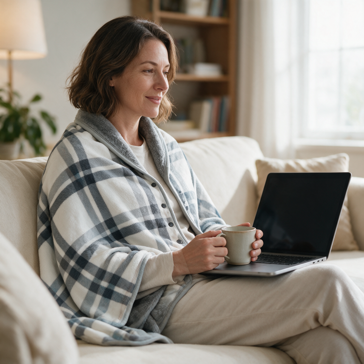 Velmesta Wearable Plaid Fleece Blanket