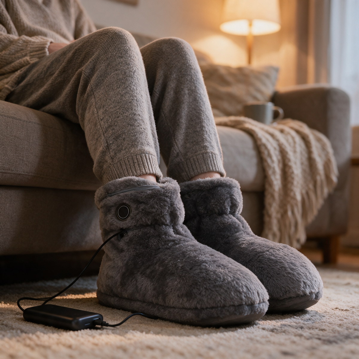 Velmesta USB Heated Foot Warmer Slippers