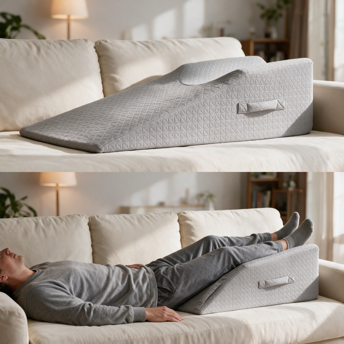 Velmesta Memory Foam Leg Elevation Wedge Pillow